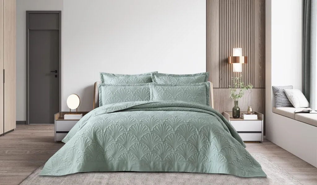 Hotel Collection Athens 5-Piece Quilt Set Duck Egg Queen