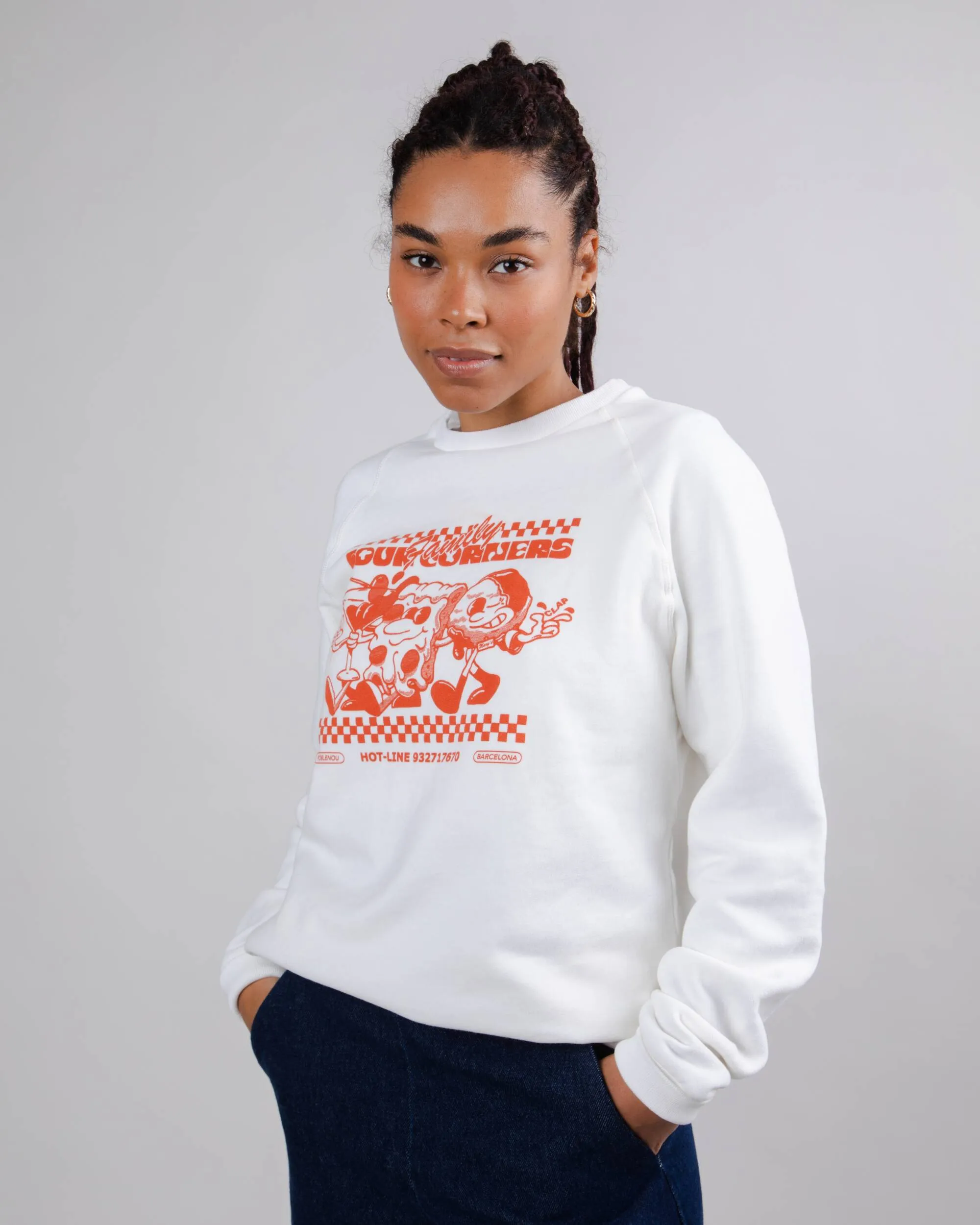 Hoxton Four Corners Unisex Sweatshirt White