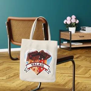 I Love Valais | Coat of Arms Embedded in a Heart | Tote Bag
