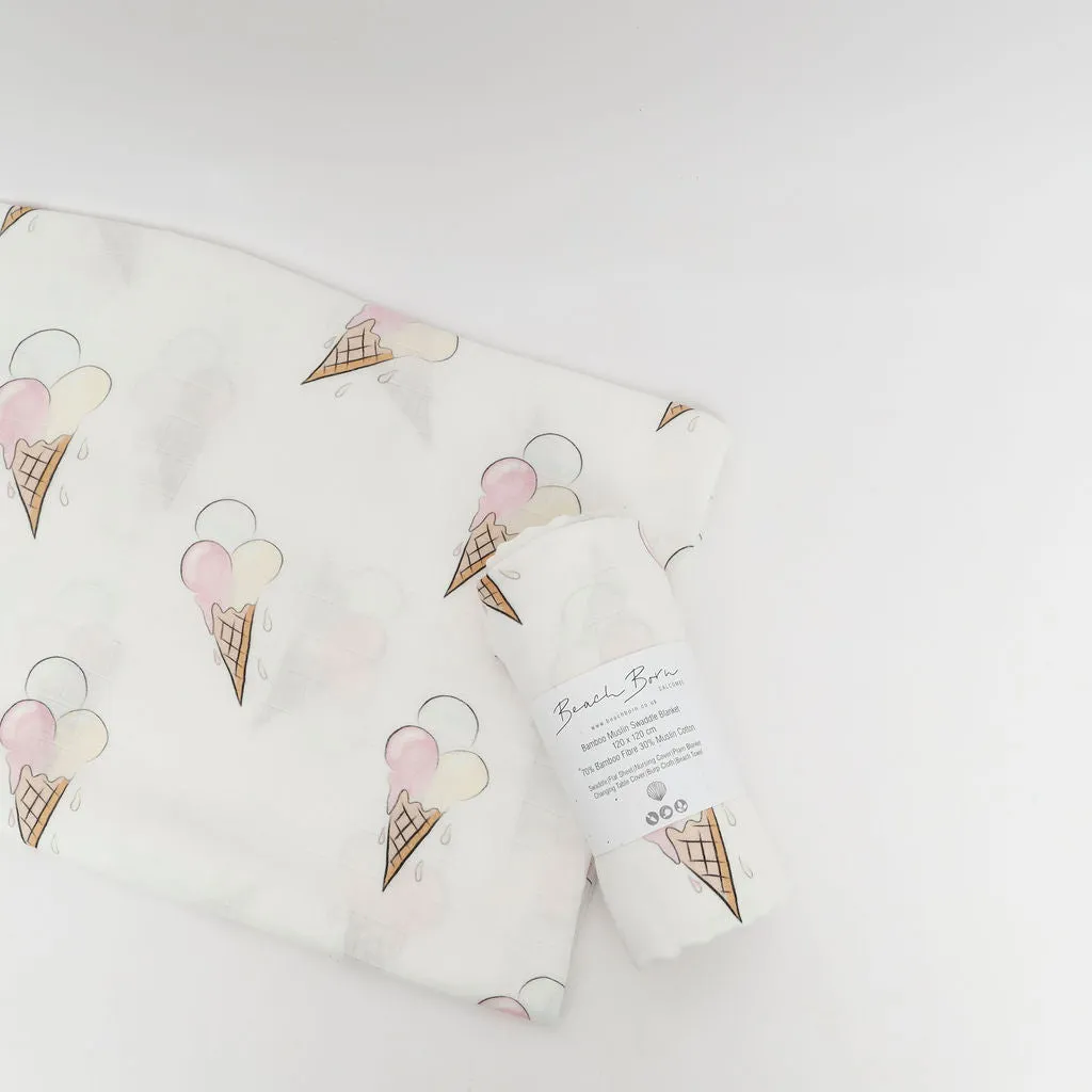 Ice Cream Cones Extra Large Muslin / Swaddle Blanket