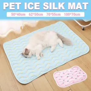 Ice Silk Summer Pad Breathable & Foldable Pet Cooling Mat for Dogs & Cats