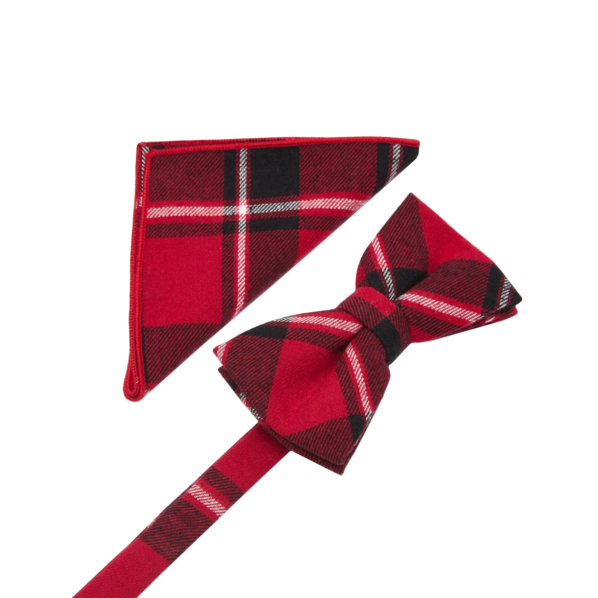 ID-CBT-02 IDENTITY Mens Cotton Bowtie and Pocket Square Set