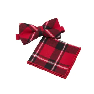 ID-CBT-02 IDENTITY Mens Cotton Bowtie and Pocket Square Set