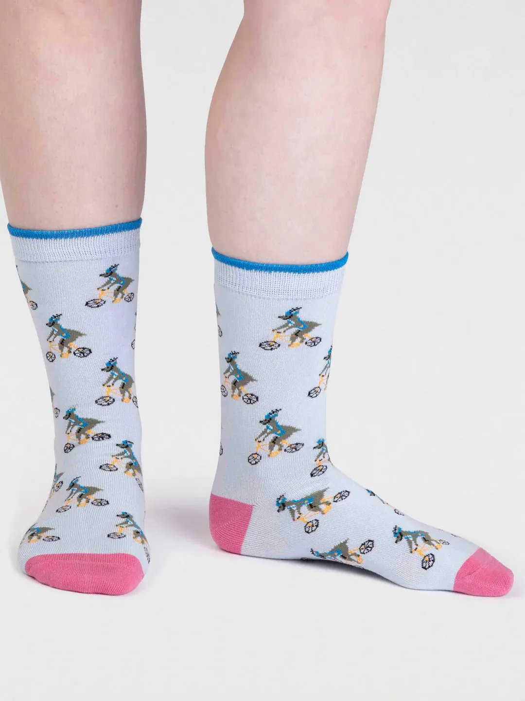 Imena Bamboo Animal Socks in Ice Blue by Thought