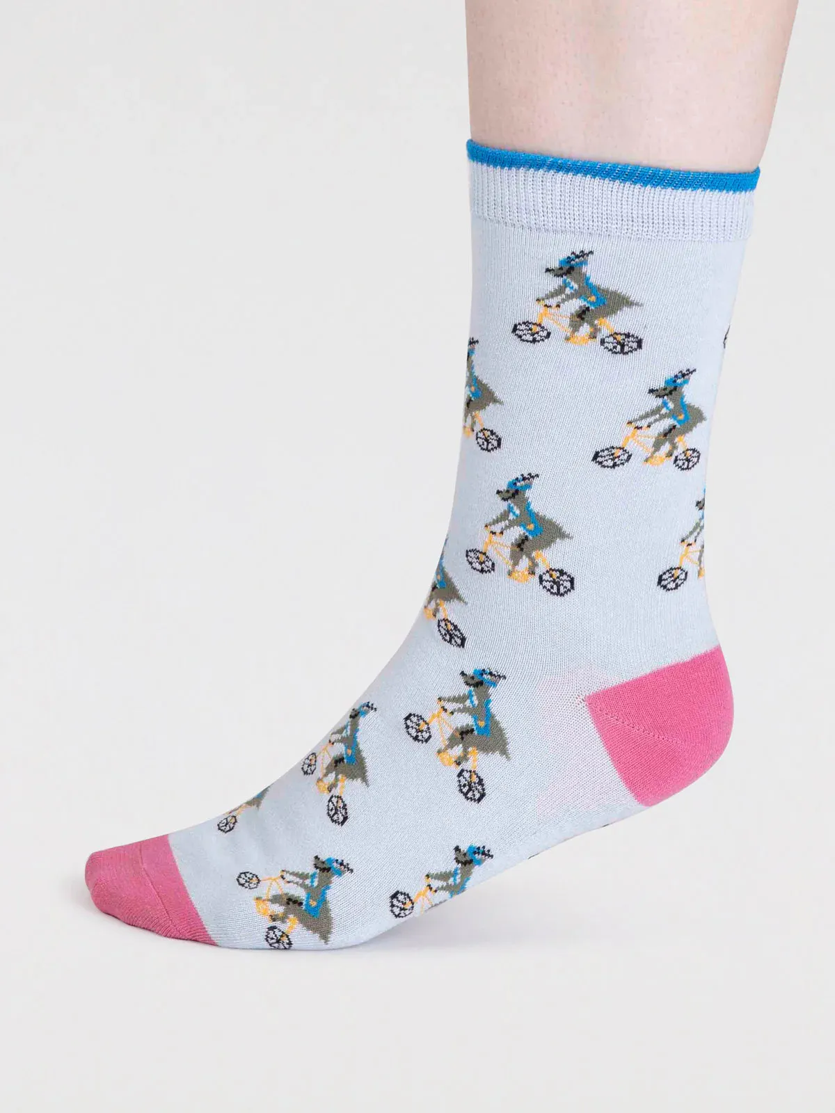 Imena Bamboo Animal Socks in Ice Blue by Thought