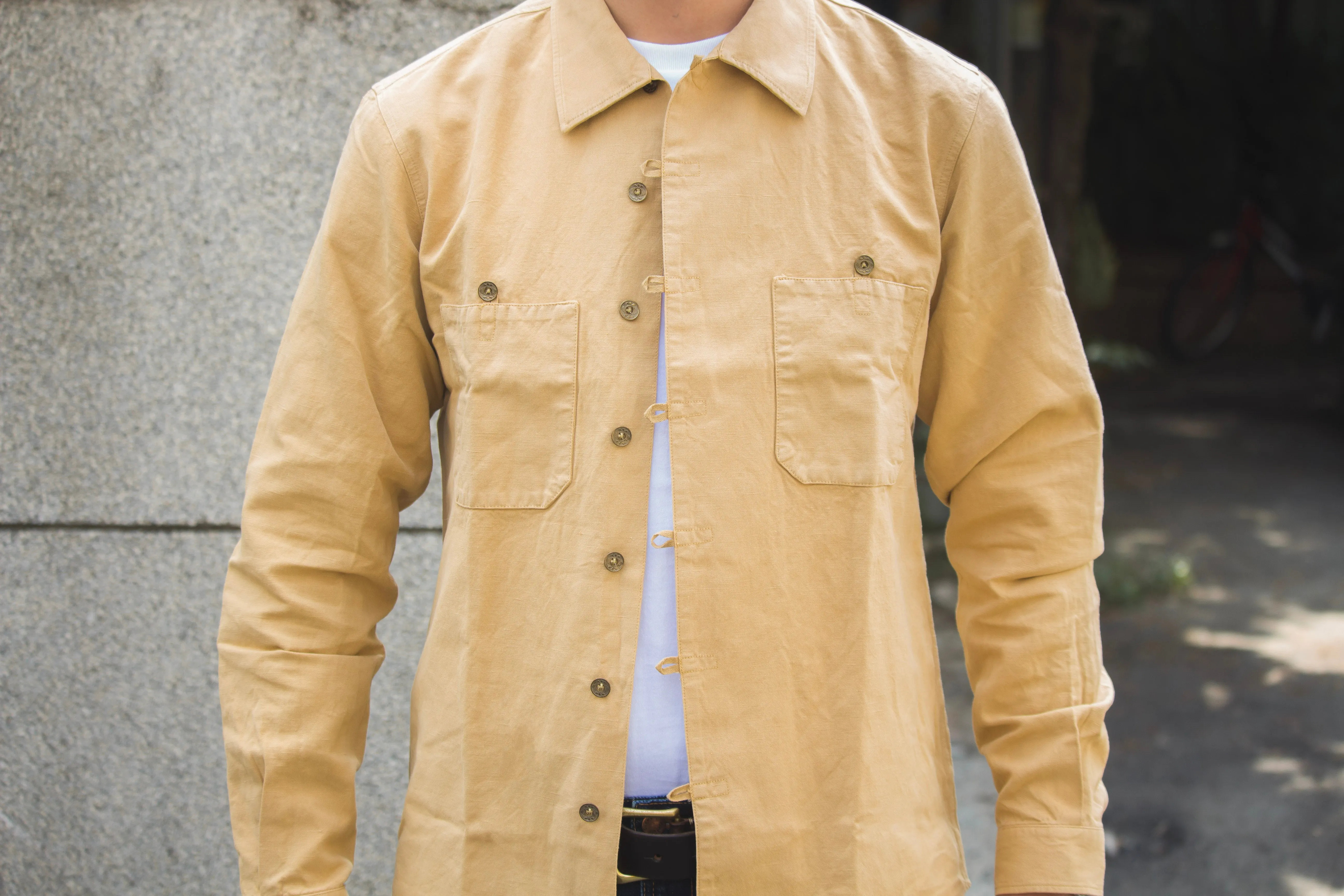 【Indigofera】Dhani Shirt Cotton/Linen Canvas Desert Pinon  / 棉麻混紡前門襟襯衫