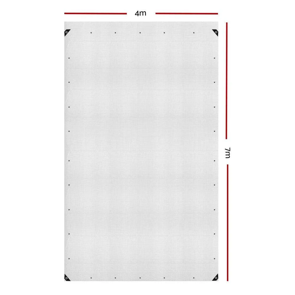 Instahut Tarp Tarpaulin 4x7m Canvas Heavy Duty Camping Cover Clear