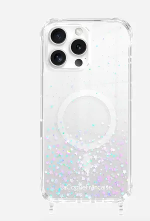 iPhone 15 Pro Glitter Transparent shockproof case with silicone rings