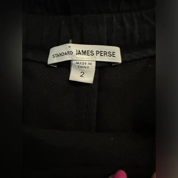 James Perse Elastic Waistband Tie Black Shorts in Size Medium
