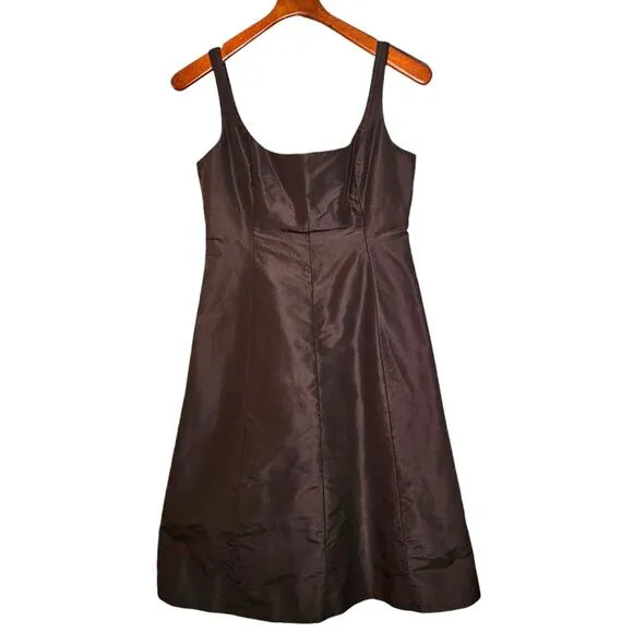 J.CREW Espresso Brown Whitney Silk Fit &amp; Flare Petite Cocktail Dress