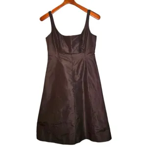 J.CREW Espresso Brown Whitney Silk Fit &amp; Flare Petite Cocktail Dress