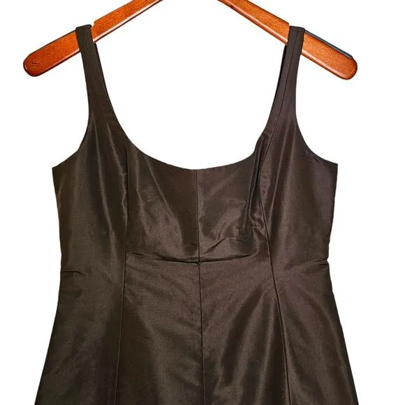 J.CREW Espresso Brown Whitney Silk Fit &amp; Flare Petite Cocktail Dress