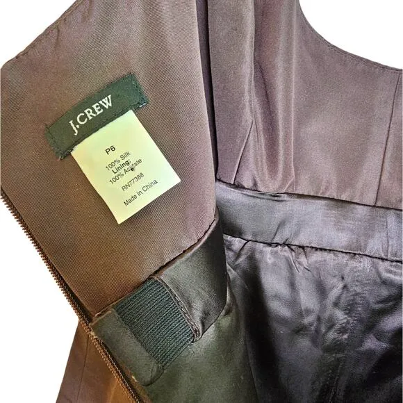 J.CREW Espresso Brown Whitney Silk Fit &amp; Flare Petite Cocktail Dress