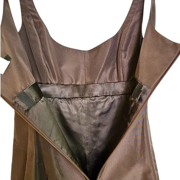 J.CREW Espresso Brown Whitney Silk Fit &amp; Flare Petite Cocktail Dress