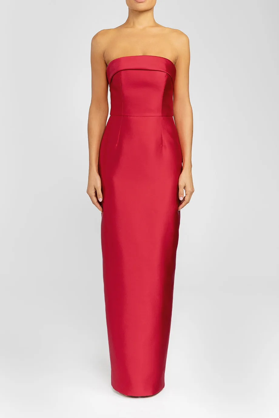 Kelly Silk and Wool Column Gown with Detachable Cape