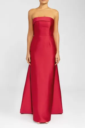 Kelly Silk and Wool Column Gown with Detachable Cape