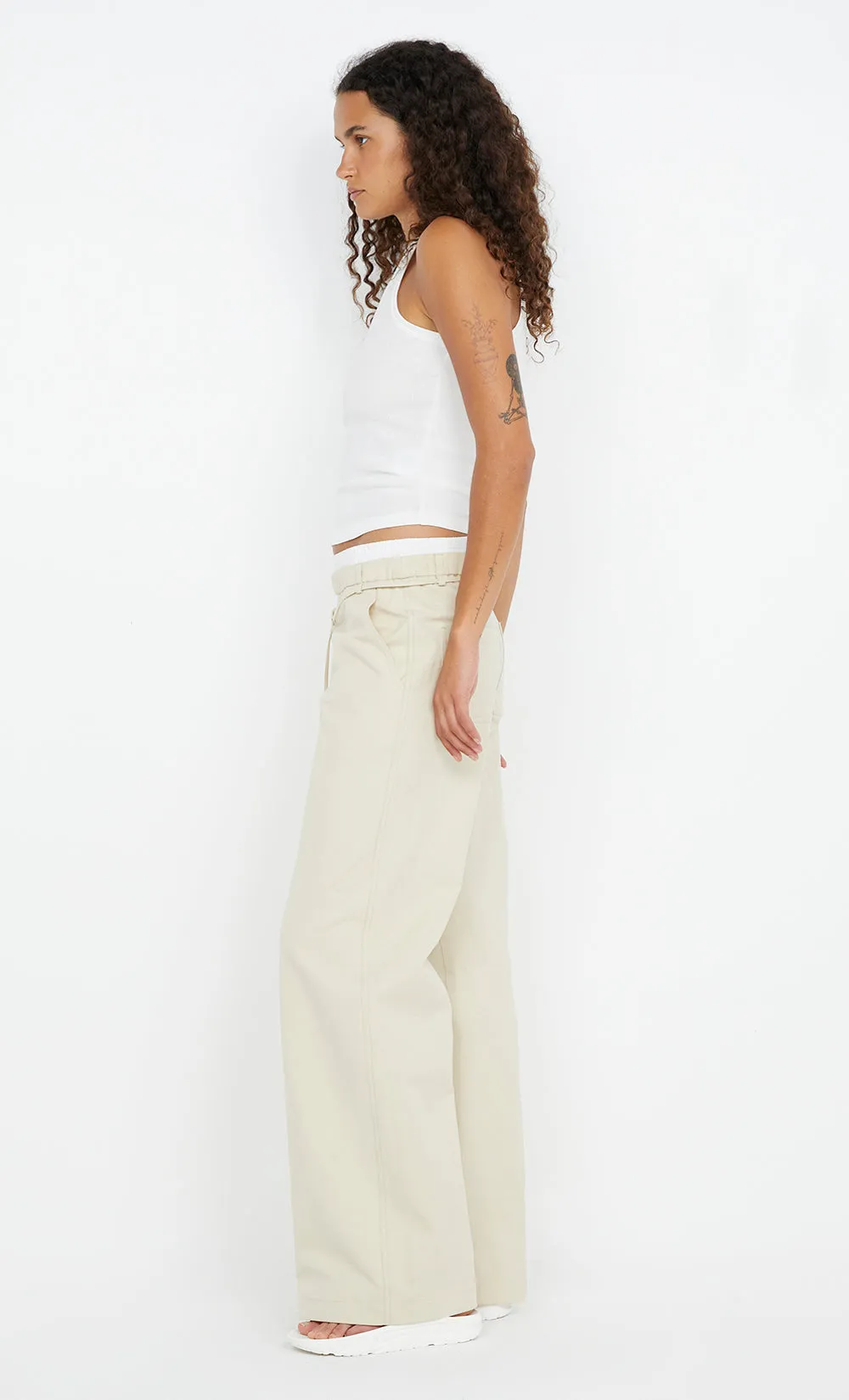KELSI POCKET PANT - BONE/WHITE