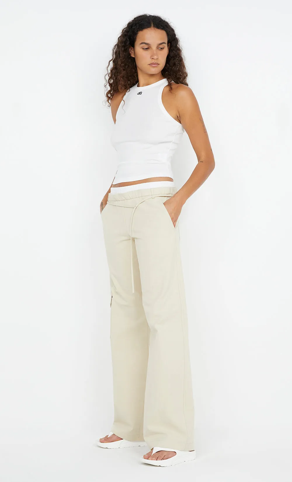 KELSI POCKET PANT - BONE/WHITE