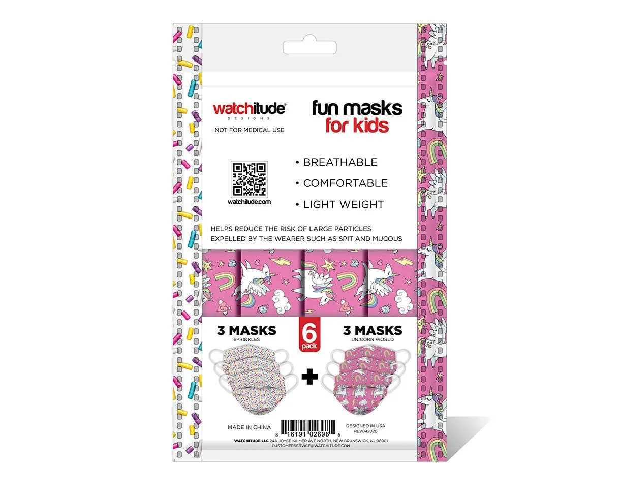 Kids Disposable Masks - Sprinkles / Unicorn World