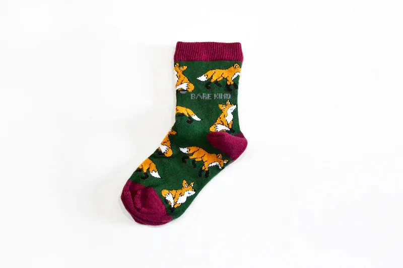 Kids Save the Foxes Bamboo Socks by Bare Kind