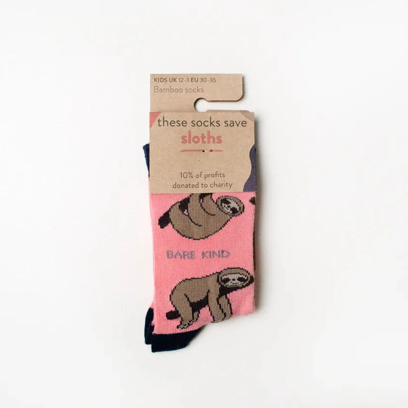 KIds Save the Sloths Bamboo Socks by Bare Kind