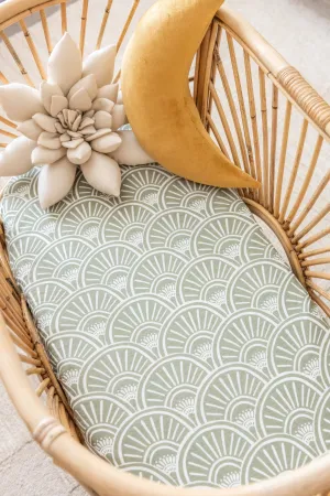 Kiin Organic Bamboo Cotton Change Pad & Bassinet Sheet - Banksia Sage