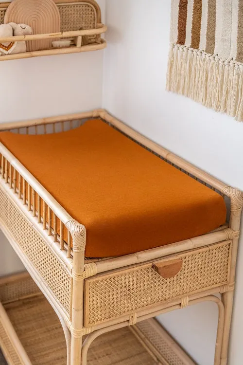 Kiin Organic Bamboo Cotton Change Pad & Bassinet Sheet - Rust