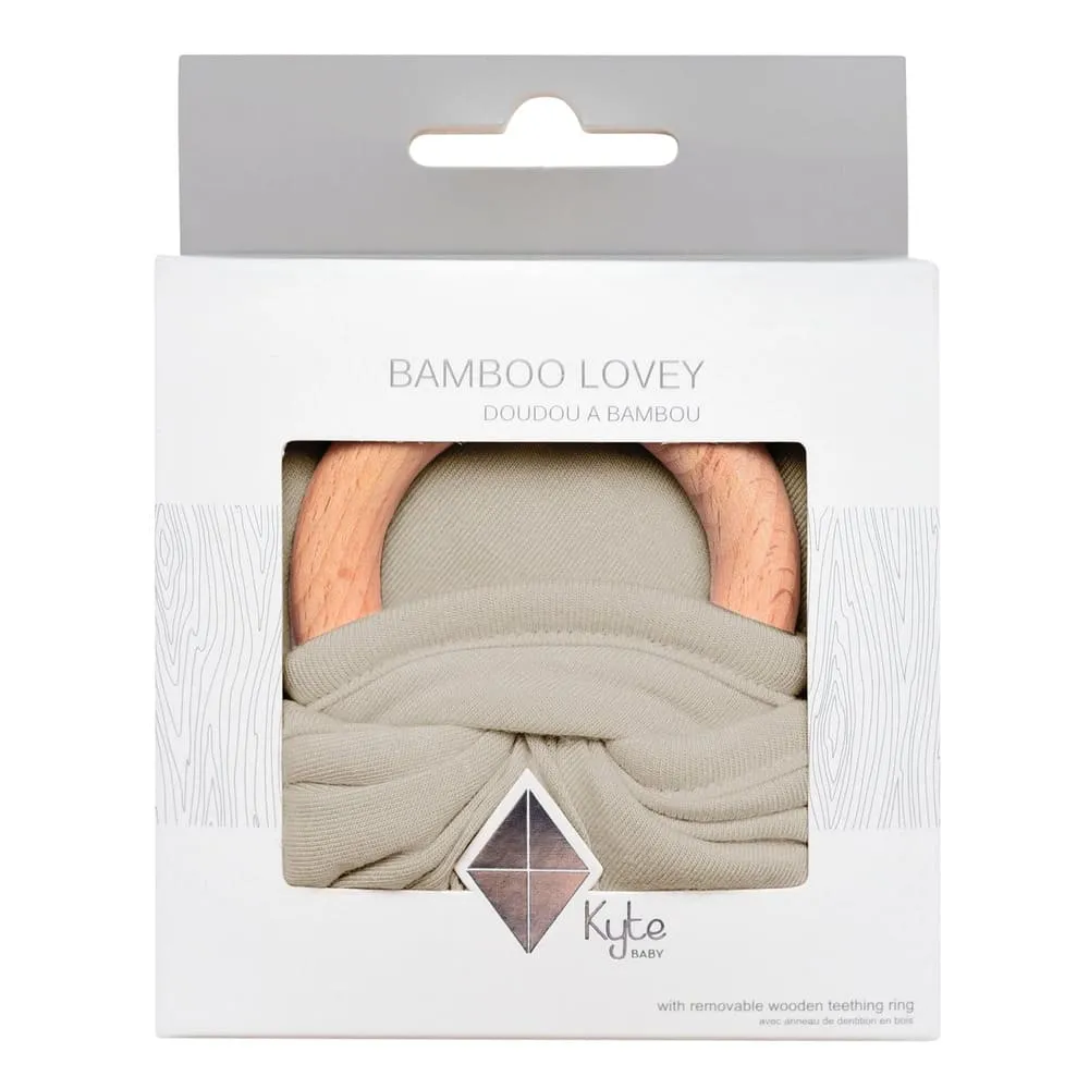Kyte Baby Lovey Wooden Teething Ring - Khaki