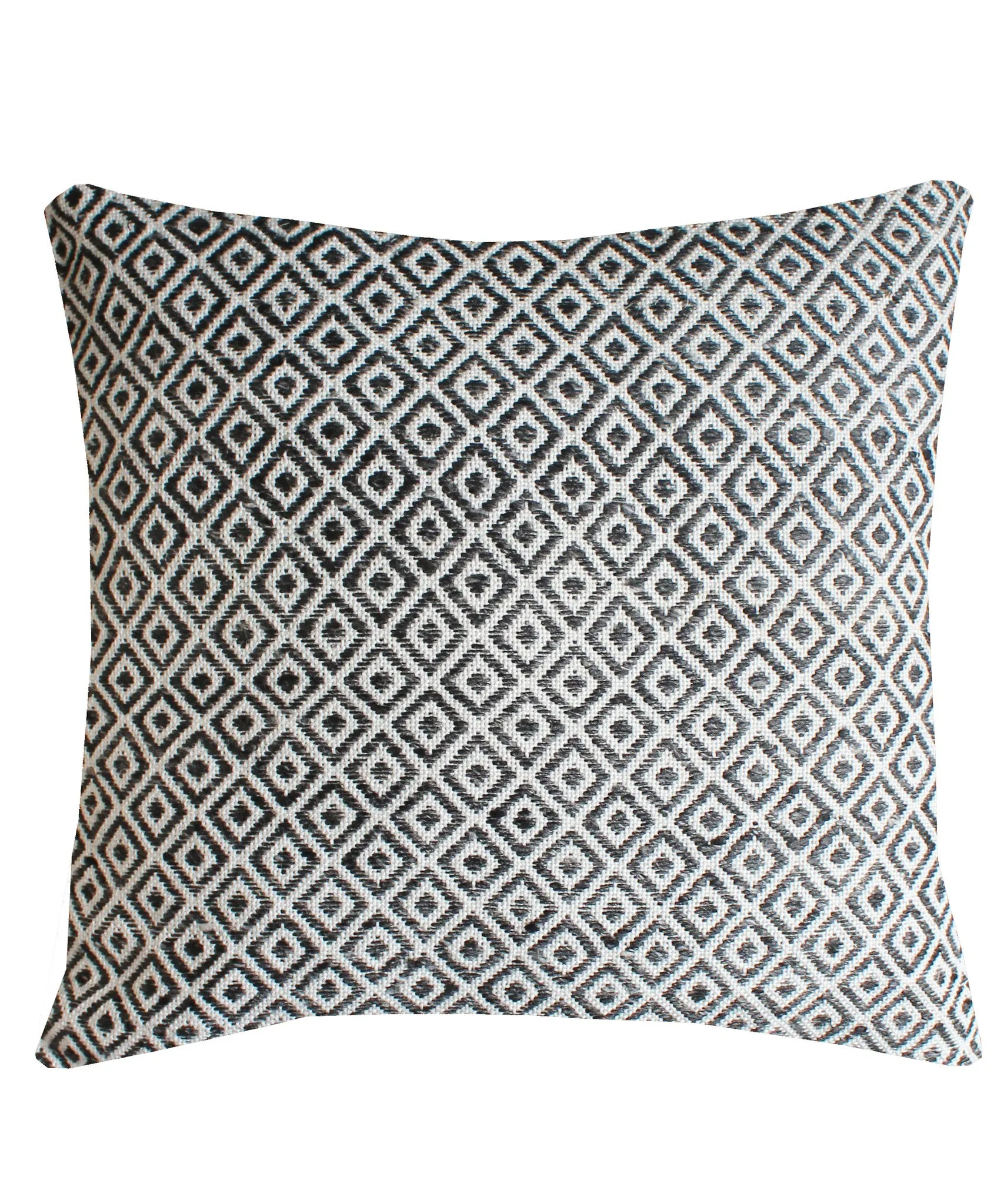 Large Diamond Weave Pillow, Pewter