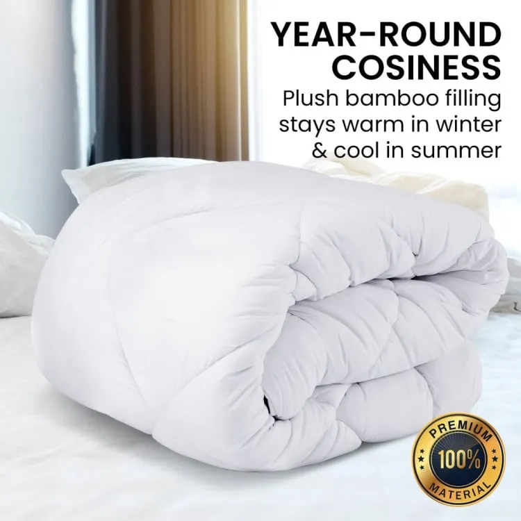LAURA HILL 800GSM MICROFIBRE BAMBOO QUILT COMFORTER DOONA