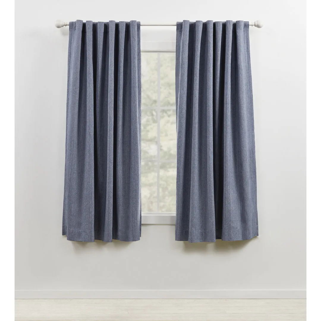 Lauren Ralph Lauren Sallie Blackout Heavy Cotton/Linen Blend with Lining Back Tab/Rod Pocket Curtain Lauren Ralph Lauren Curtain Color: Blue Size per Panel: 54" x 63"