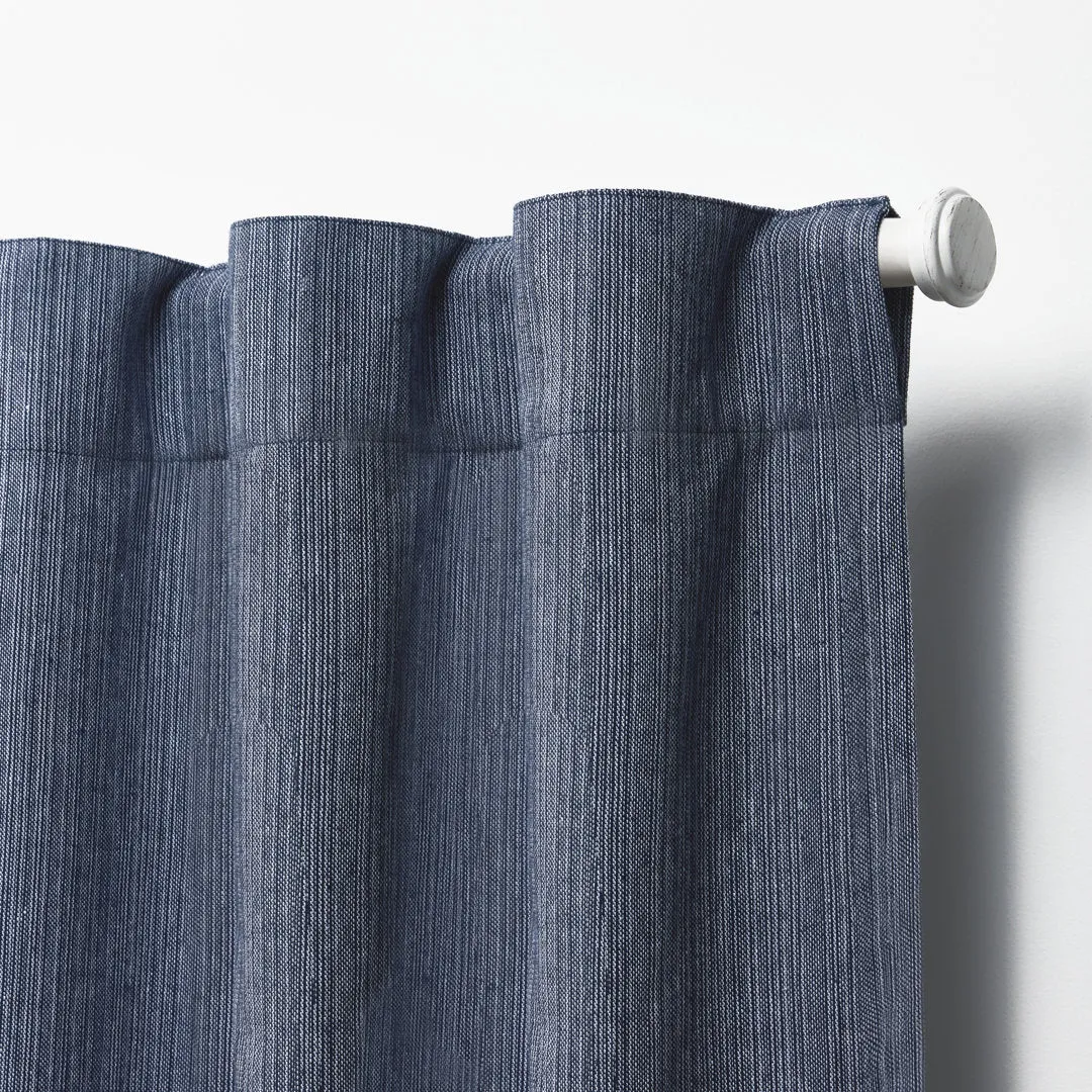 Lauren Ralph Lauren Sallie Blackout Heavy Cotton/Linen Blend with Lining Back Tab/Rod Pocket Curtain Lauren Ralph Lauren Curtain Color: Blue Size per Panel: 54" x 63"