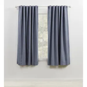 Lauren Ralph Lauren Sallie Blackout Heavy Cotton/Linen Blend with Lining Back Tab/Rod Pocket Curtain Lauren Ralph Lauren Curtain Color: Blue Size per Panel: 54" x 63"