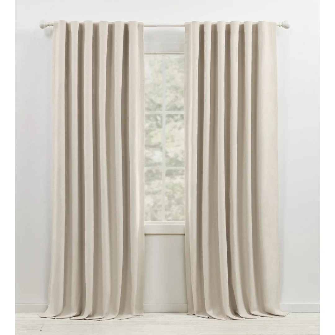 Lauren Ralph Lauren Sallie Blackout Heavy Cotton/Linen Blend with Lining Back Tab/Rod Pocket Curtain Lauren Ralph Lauren Curtain Color: Light Beige Size per Panel: 54" W x 108" L