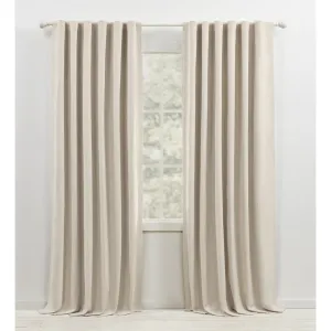 Lauren Ralph Lauren Sallie Blackout Heavy Cotton/Linen Blend with Lining Back Tab/Rod Pocket Curtain Lauren Ralph Lauren Curtain Color: Light Beige Size per Panel: 54" W x 108" L