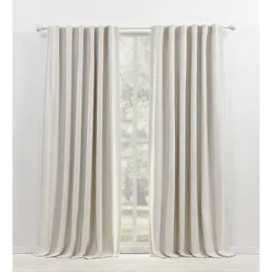 Lauren Ralph Lauren Sallie Blackout Heavy Cotton/Linen Blend with Lining Back Tab/Rod Pocket Curtain Lauren Ralph Lauren Curtain Color: Snowflake Size per Panel: 54" W x 96" L