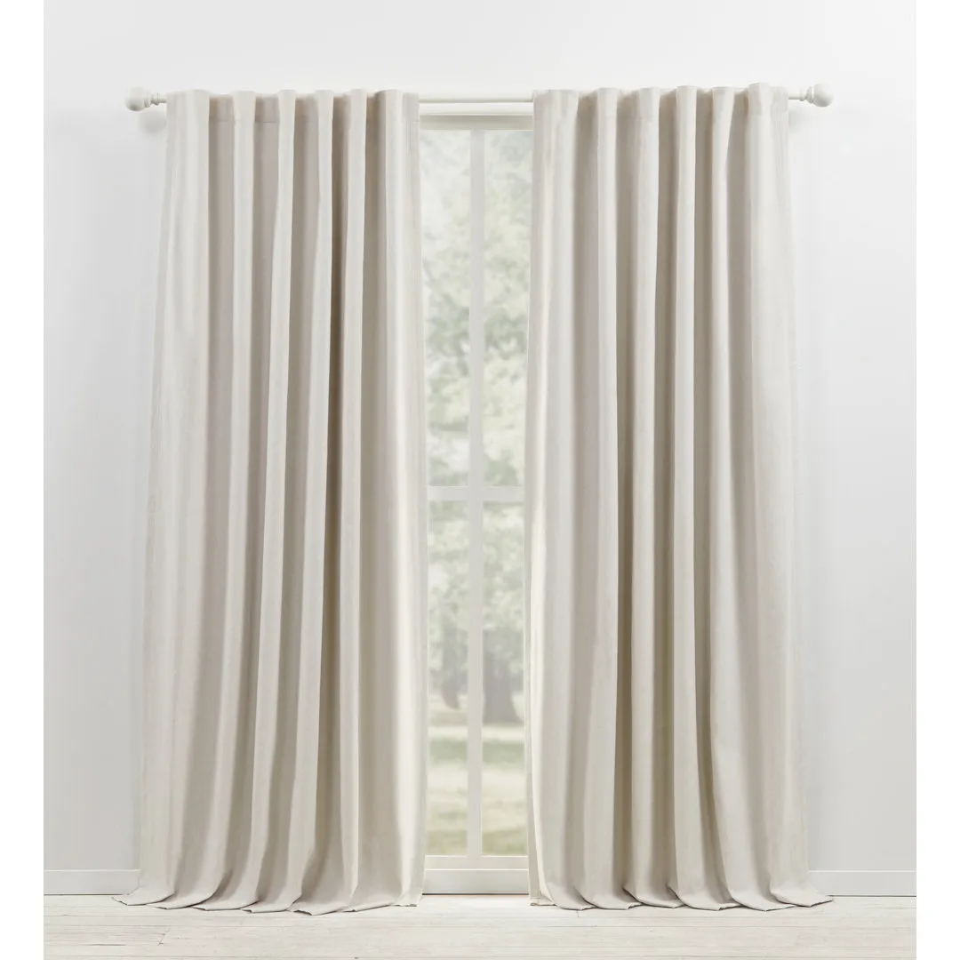 Lauren Ralph Lauren Sallie Blackout Heavy Cotton/Linen Blend with Lining Back Tab/Rod Pocket Curtain Lauren Ralph Lauren Curtain Color: Snowflake Size per Panel: 54" W x 96" L