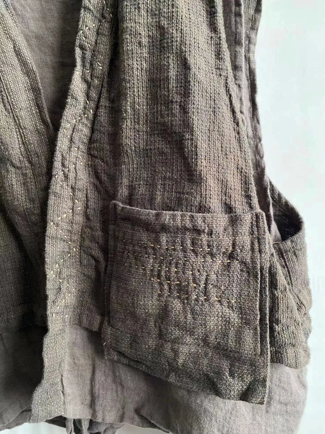 Layered Pocket Linen Vest
