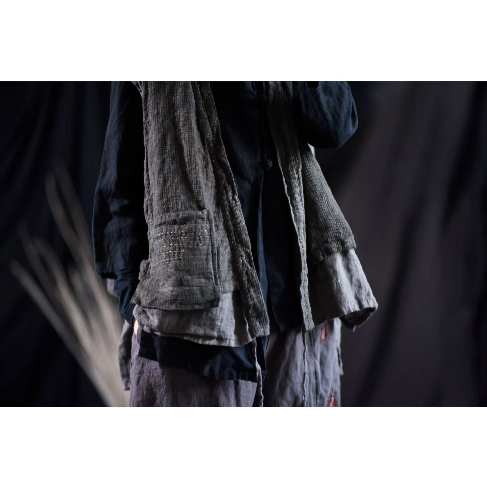 Layered Pocket Linen Vest