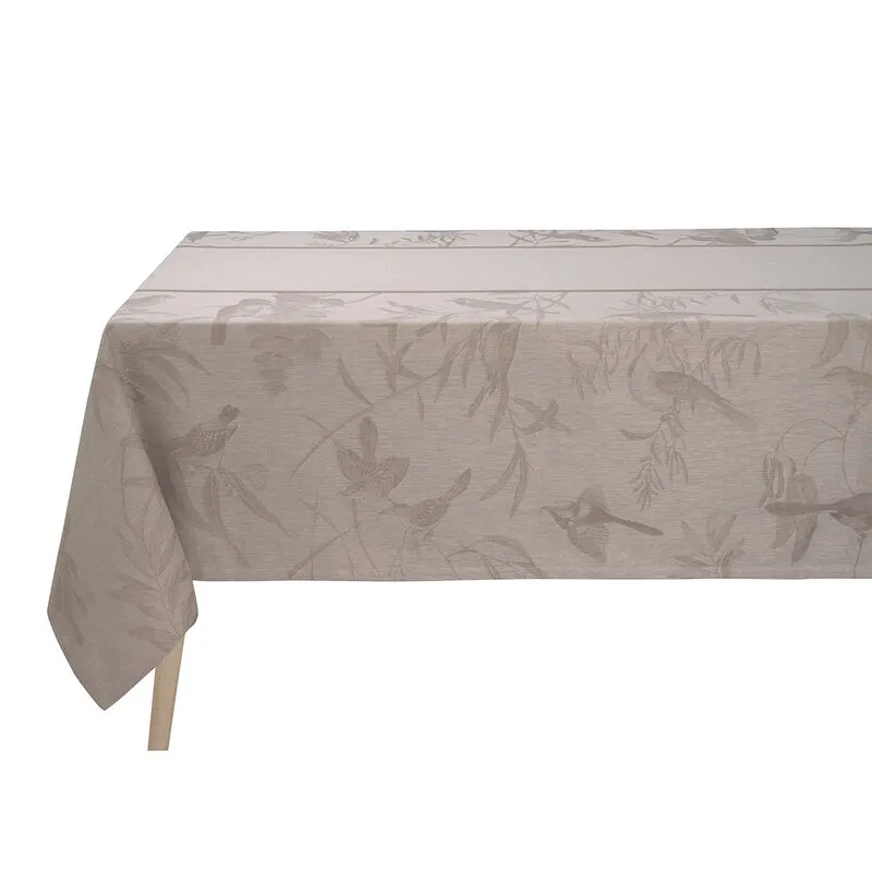 Le Jacquard Francais - Voliere- Beige- Tablecloth - 69" x 126"