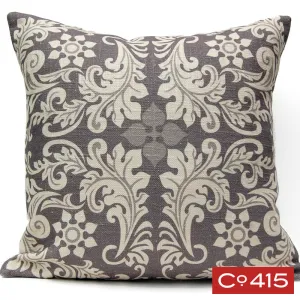 Leaf Square Pillow - Gray