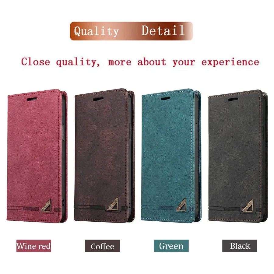 Leather Wallet Flip iPhone RFID-Block Phone Case