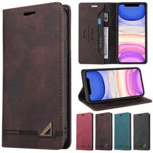 Leather Wallet Flip iPhone RFID-Block Phone Case