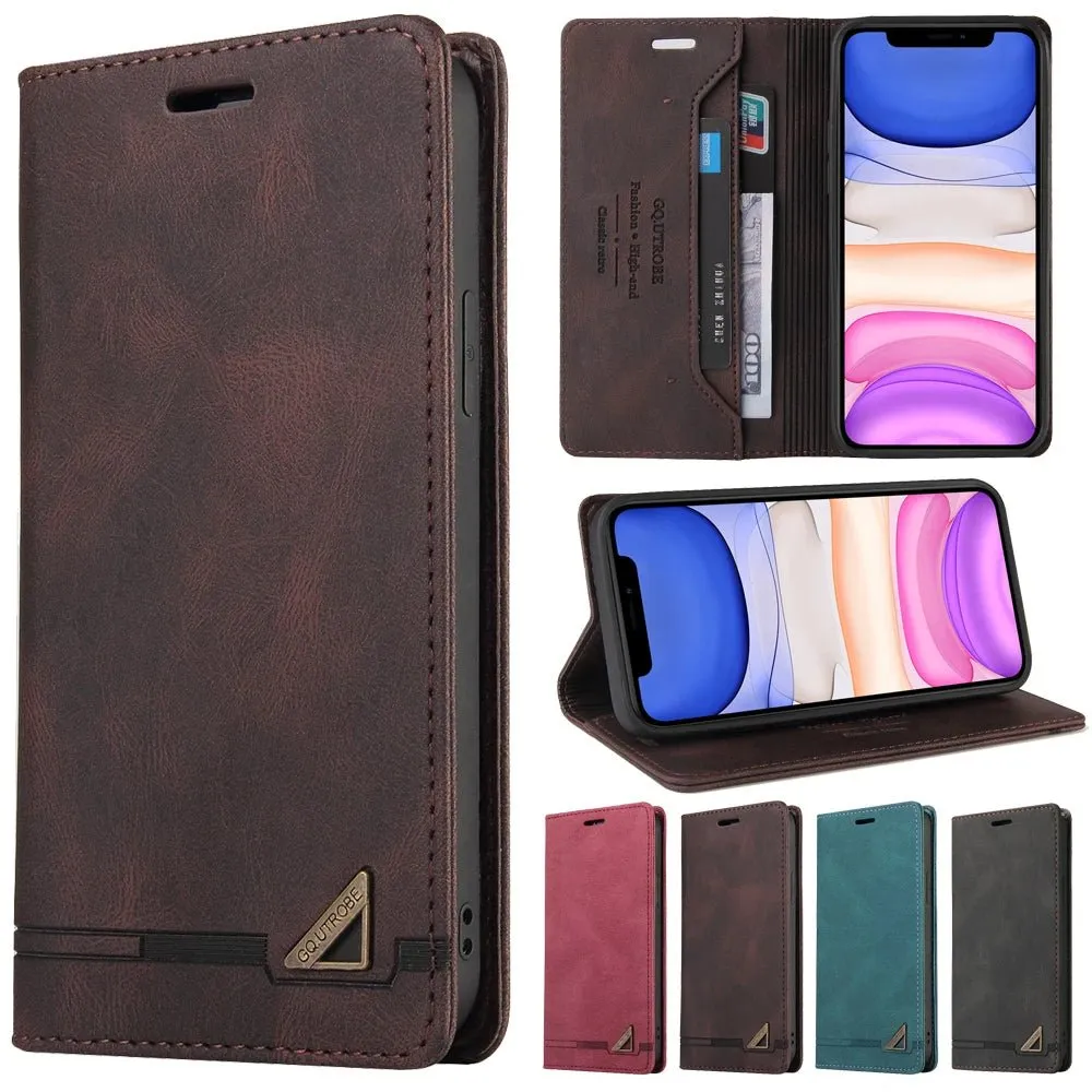 Leather Wallet Flip iPhone RFID-Block Phone Case