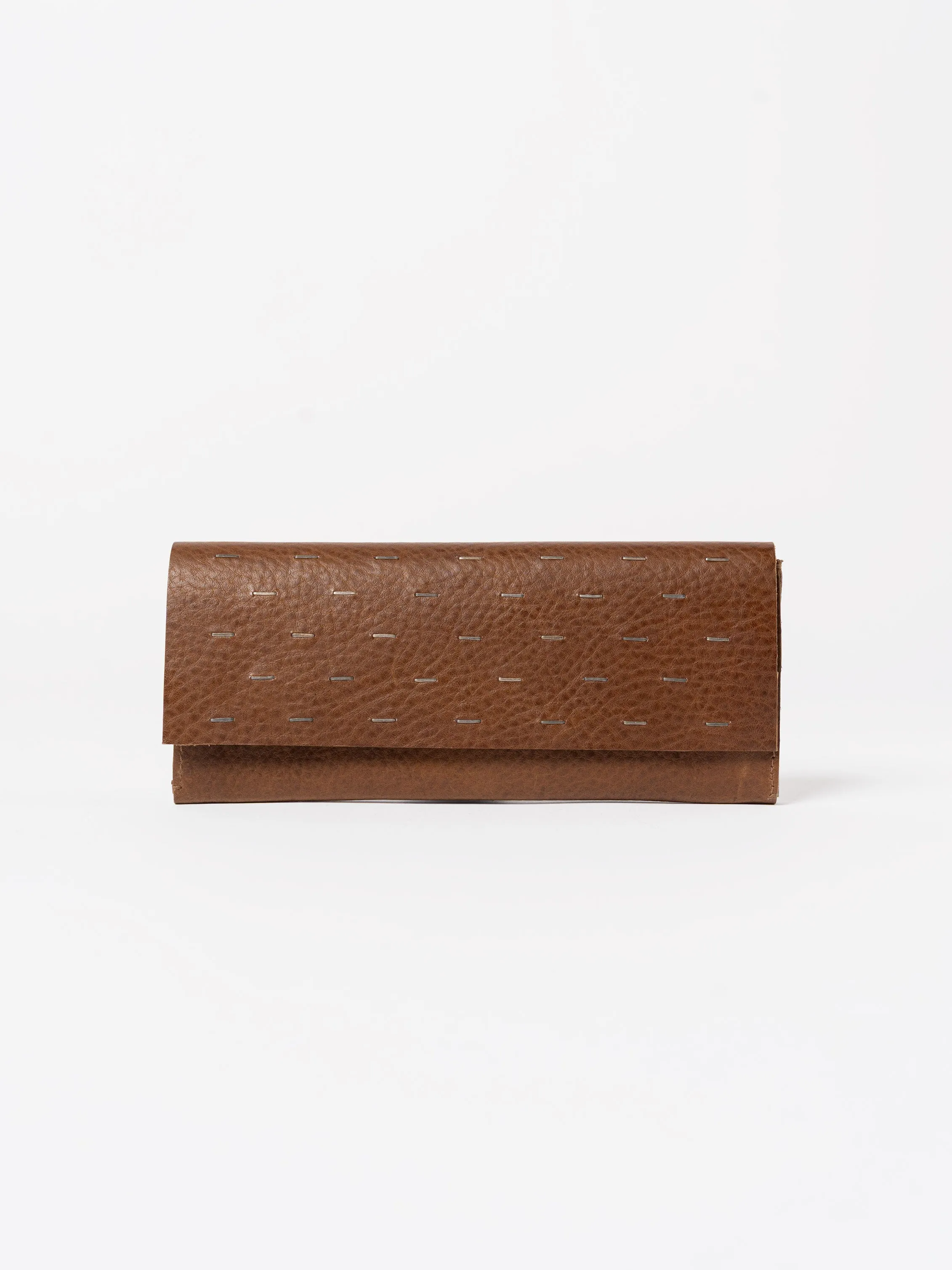 Leather Wallet with Silver Staples