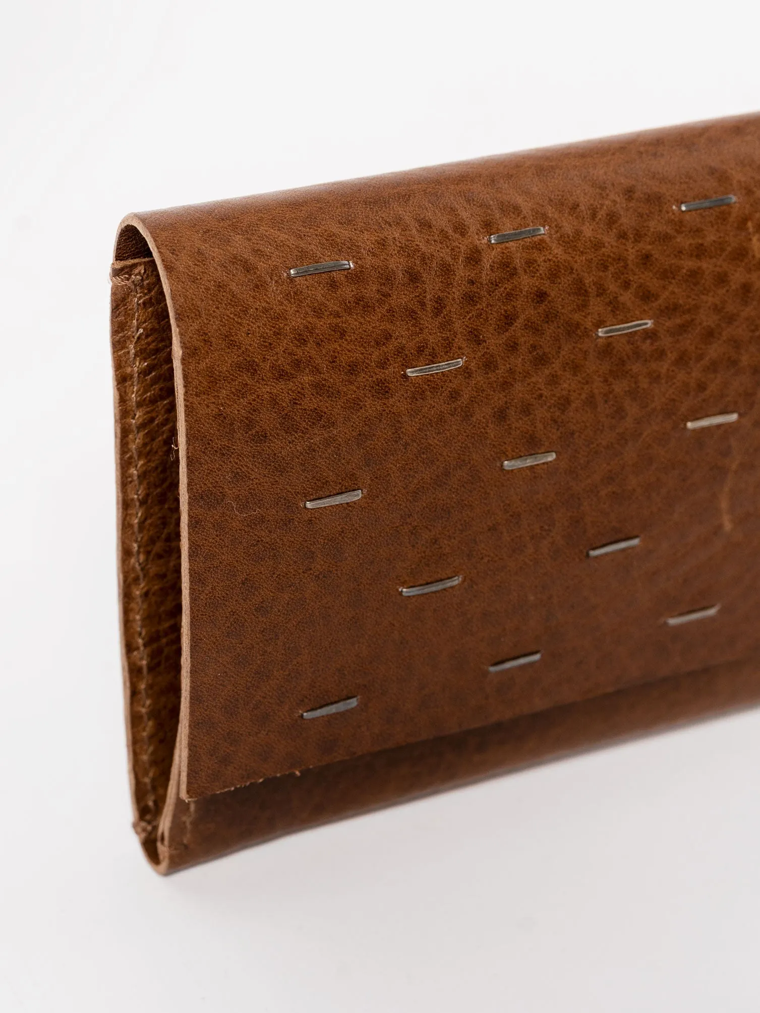 Leather Wallet with Silver Staples