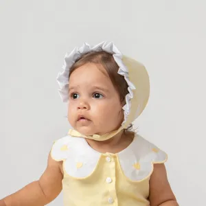 Lemon Frill Bonnet With Heart