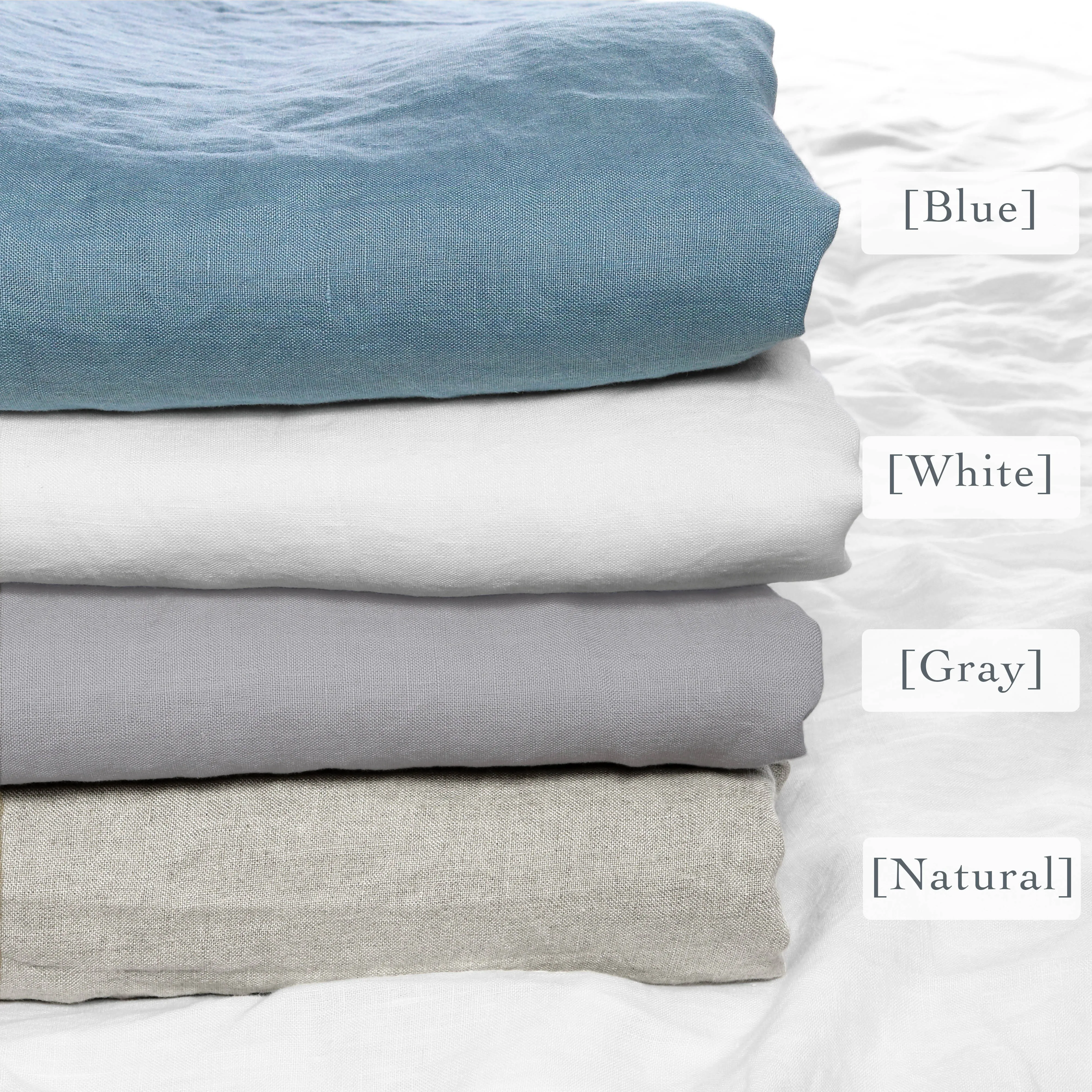 Light Gray Stonewashed Duvet Cover Set Organic 100% French Linen