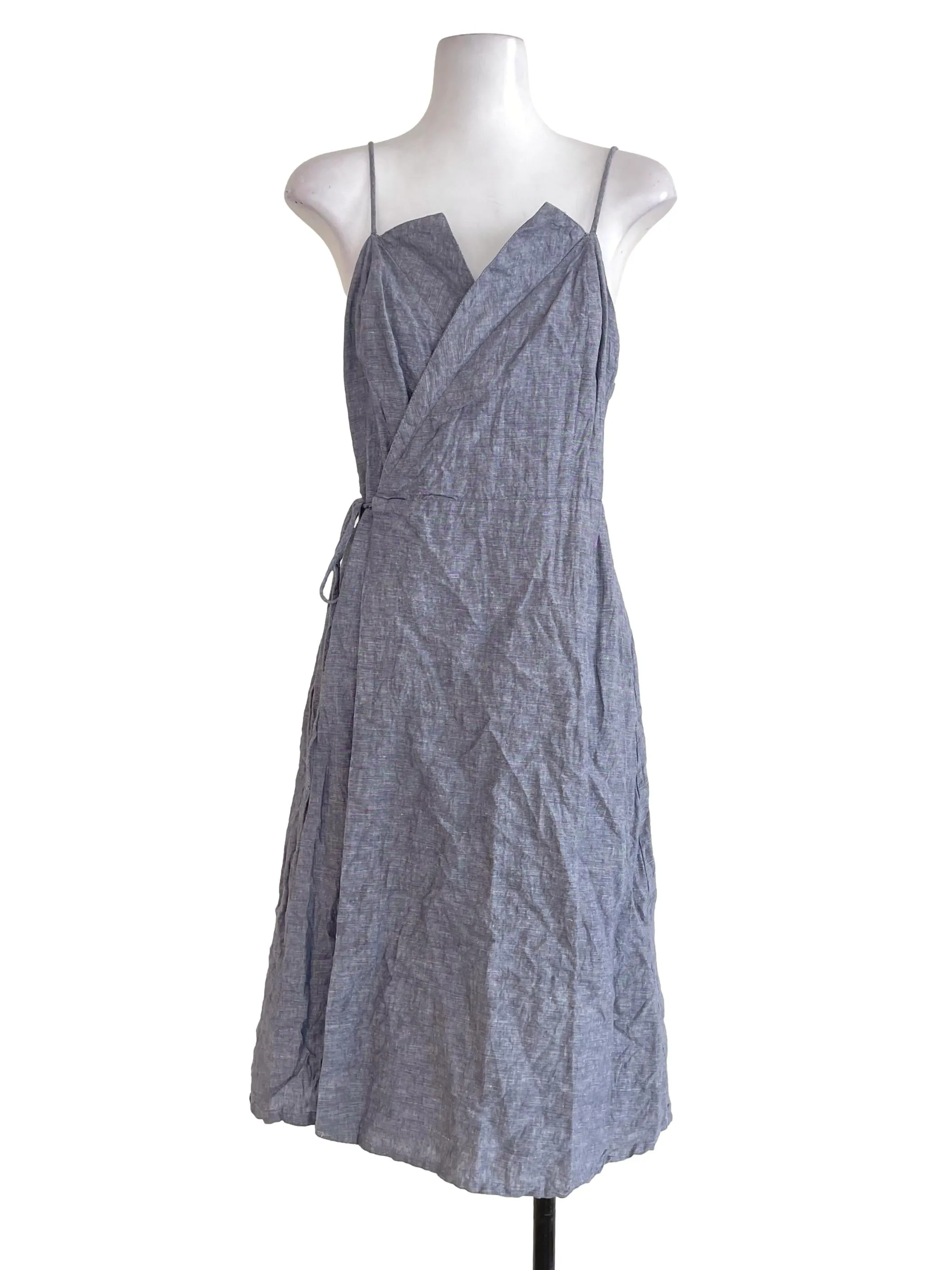 Light Stone Blue Wrap Dress