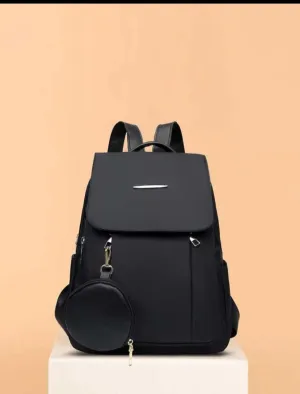 Lightweight,Business Casual Waterproof,Lightweight,Anti Theft Metal Decor Flap Backpack With Coin Purse